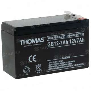 Аккумулятор THOMAS (7Ач,12 V) AGM 151x65x92 мм 1.85 кг