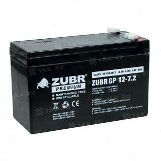 Аккумулятор ZUBR (7.2Ач,12 V) AGM 151х65х94/100 мм 2.4 кг