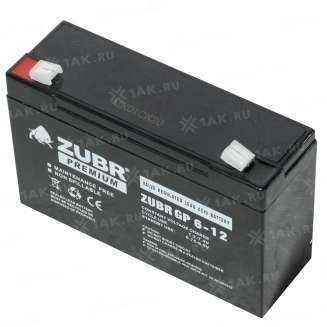 Аккумулятор ZUBR (12 Ач,6 V) AGM 151x50x94/100 мм 1.75 кг 8