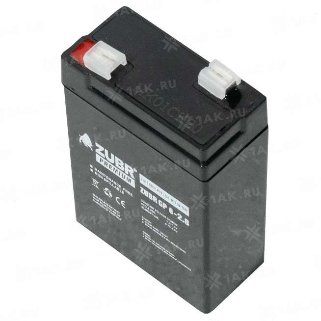 Аккумулятор ZUBR (2.8 Ач,6 V) AGM 66x33x97/103 мм 0.5 кг 8