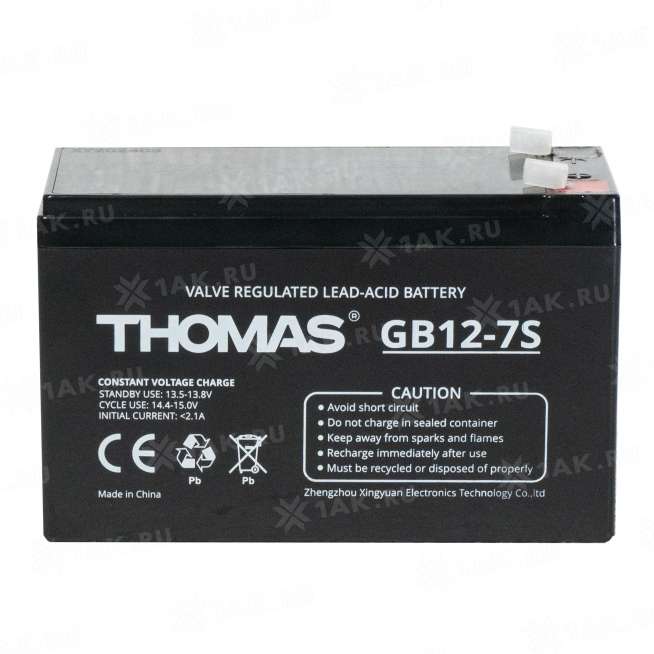 Аккумулятор THOMAS (7Ач,12 V) AGM 150x65x92 мм 1.6 кг 1