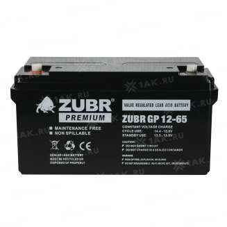 Аккумулятор ZUBR (65 Ач,12 V) AGM 350x166x175 мм 21 кг 8