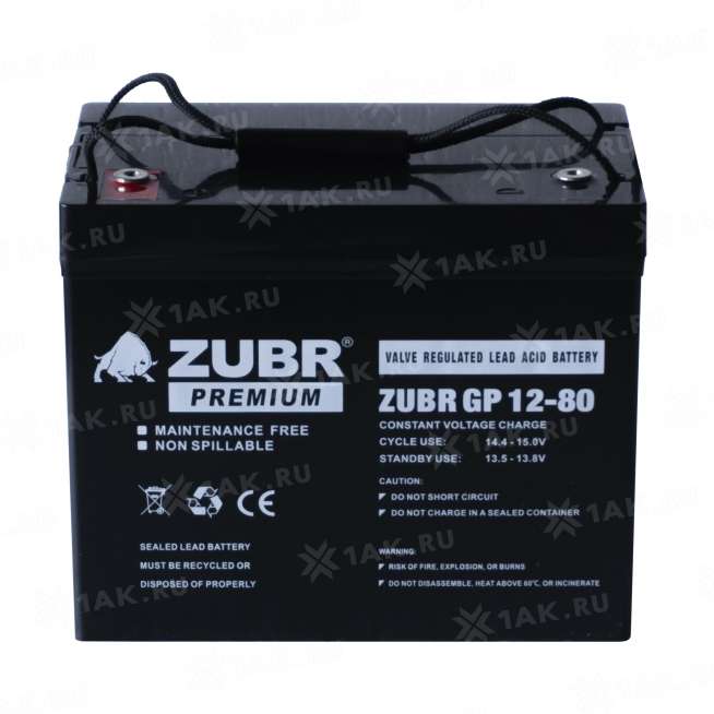 Аккумулятор ZUBR (80 Ач,12 V) AGM 258x168x208/211 мм 24.6 кг 9