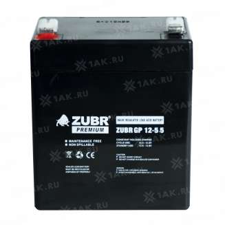 Аккумулятор ZUBR (5.5 Ач,12 V) AGM 90x70x101/107 мм 1.75 кг 8
