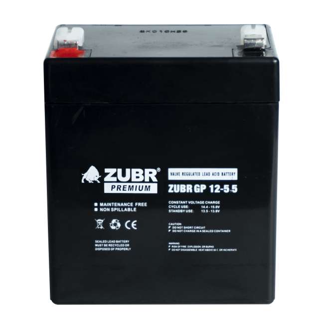 Аккумулятор ZUBR (5.5Ач,12 V) AGM 90х70х101/107 мм 1.75 кг 2