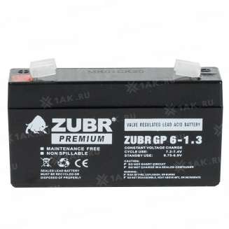 Аккумулятор ZUBR (1.3 Ач,6 V) AGM 98x25x53/56 мм 0.3 кг 7