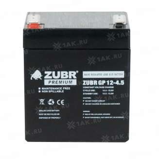 Аккумулятор ZUBR (4.5 Ач,12 V) AGM 90x70x101/107 мм 1.56 кг 8