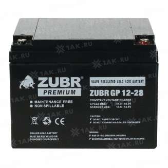 Аккумулятор ZUBR (28 Ач,12 V) AGM 166x175x125 мм 8.3 кг 8