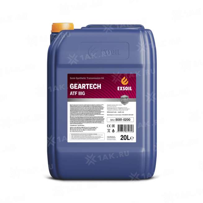Трансмиссионное масло EXSOIL GEARTECH АТF IIIG 20 л. 0