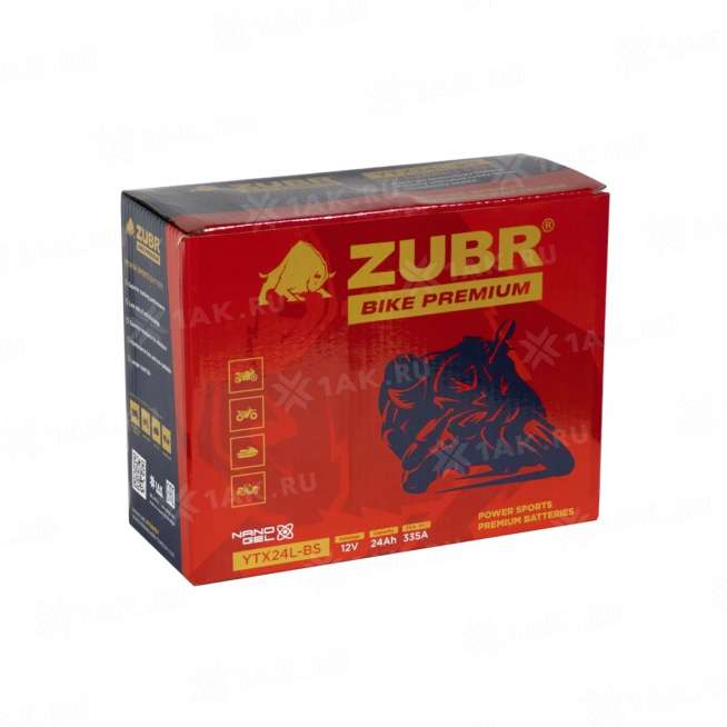 Аккумулятор ZUBR (24Ач, 12 V) Обратная, R+ YTX24L-BS арт.YTX24L-BS (ZubrPrem) 0