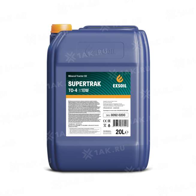 Специальное тракторное масло EXSOIL SUPERTRAK TO-4 SAE 10W, 20 л. 0