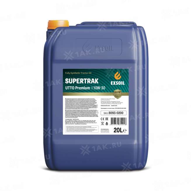 Специальное тракторное масло EXSOIL SUPERTRAK UTTO SAE 10W-30, 20 л. 0