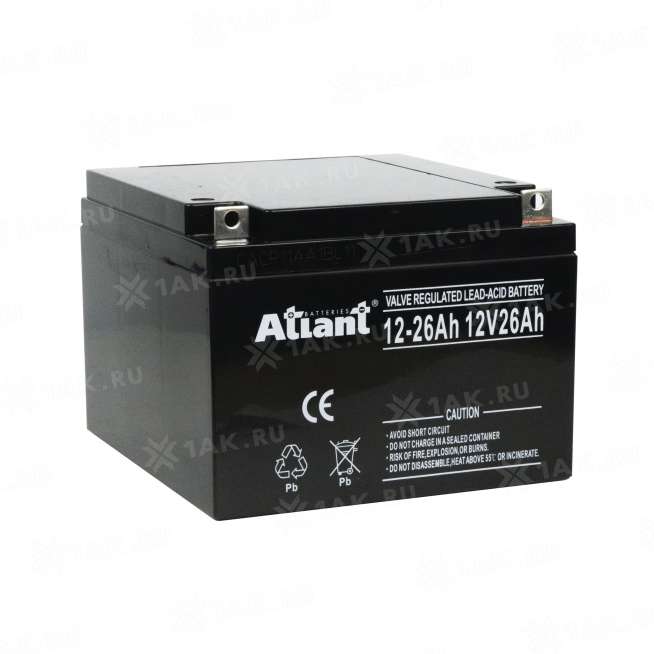 Аккумулятор ATLANT (26Ач,12 V) AGM мм 7.4 кг 0