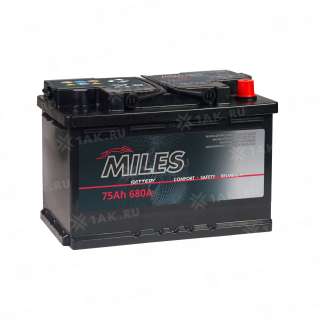 Аккумулятор MILES (75Ач, 12 V) Обратная, R+ L3 арт.MIL750E