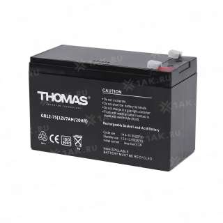 Аккумулятор THOMAS (7.2Ач,12 V) AGM 151x65x100 мм 2 кг