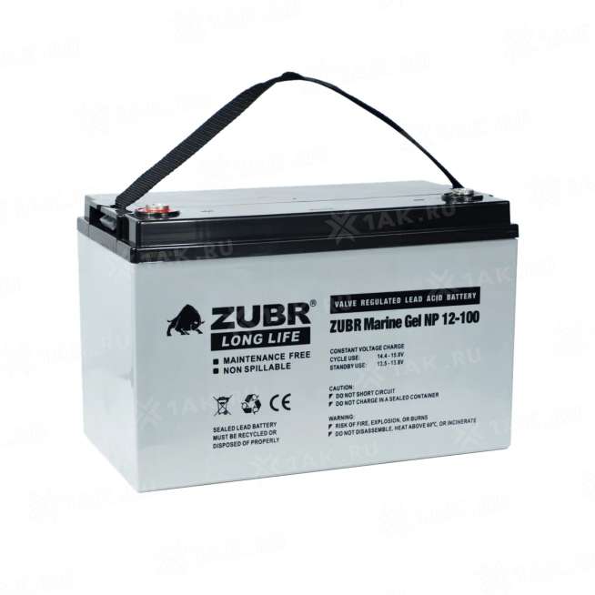 Аккумулятор ZUBR (100Ач,12 V) GEL 330x171x214/220 мм 31.5 кг 0