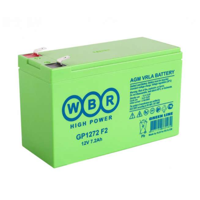 Аккумулятор WBR (7.2Ач,12 V) AGM 151x65x92 мм 2.4 кг 0