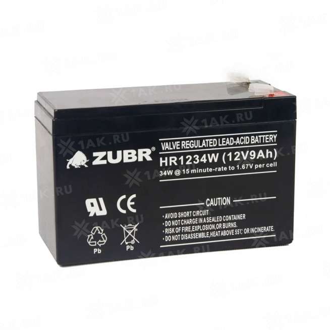 Аккумулятор ZUBR (9Ач,12 V) AGM 151х65х94/100 мм 2.65 кг 0