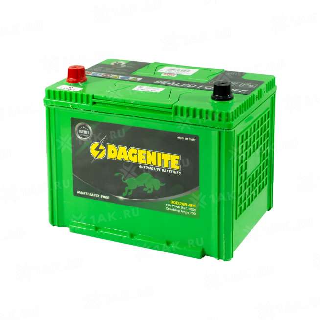 Аккумулятор DAGENITE (75Ач, 12 V) Обратная, R+ D26 арт.90D26R-BH 0