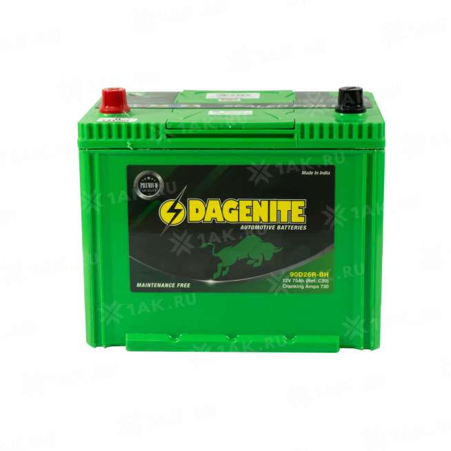 Аккумулятор DAGENITE (75Ач, 12 V) Обратная, R+ D26 арт.90D26R-BH 1