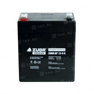 Аккумулятор ZUBR (5.5Ач,12 V) AGM 90x70x101/107 мм 1.74 кг