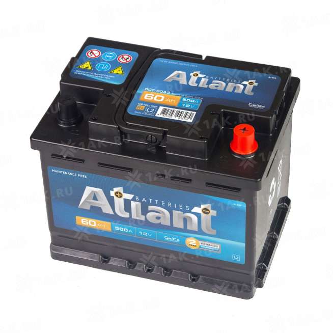 Аккумулятор ATLANT (60 Ач, 12 V) Обратная, R+ L2 арт.AT600 0
