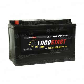 Аккумулятор EUROSTART Extra Power (120Ач, 12 V) Прямая, L+ D4 арт.EUT1201