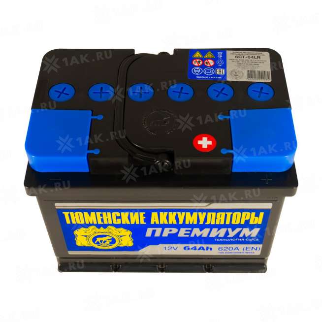Аккумулятор ТЮМЕНЬ Премиум (64 Ач, 12 V) Обратная, R+ L2 арт. 2