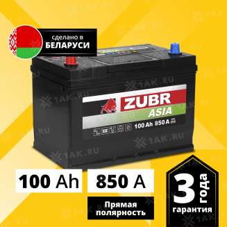 Аккумулятор ZUBR Premium Asia (100 Ач, 12 V) Прямая, L+ D31 арт.ZPA1001 0