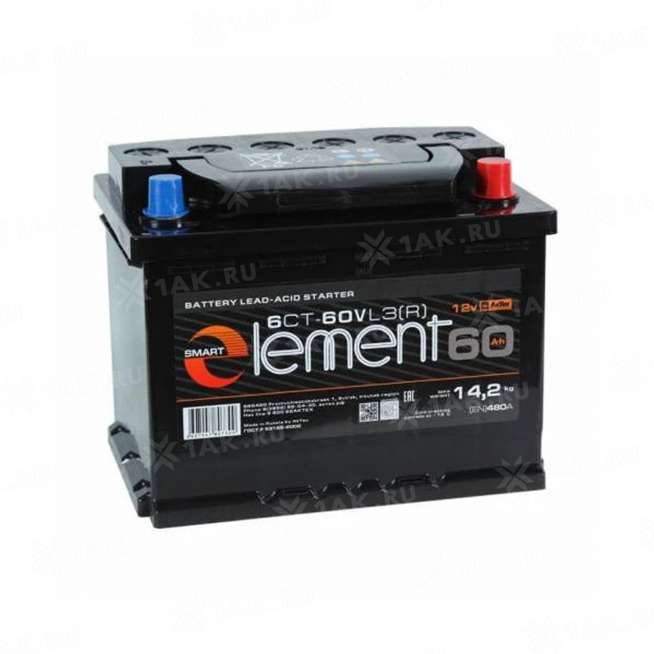 Аккумулятор SMART ELEMENT (60 Ач, 12 V) Обратная, R+ L2 арт.SE2237 0