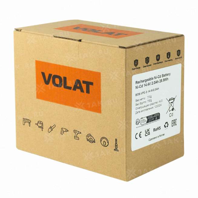 Аккумуляторы для электроинструмента BOSCH (2 Ач) 14.4 V Ni-Cd VT-BOS-VPE-2-14.4V2.0AH 4