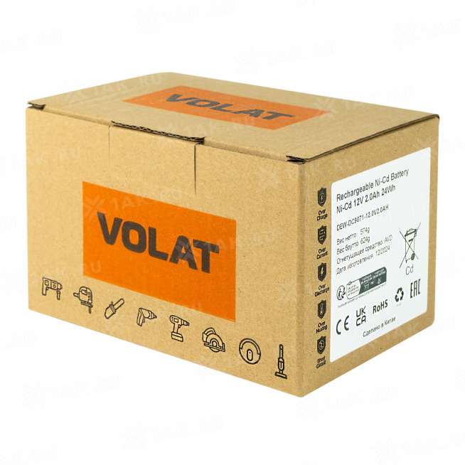 Аккумуляторы для электроинструмента DEWALT (2 Ач) 12 V Ni-Cd VT-DEW-DC9071-12.0V2.0AH 3