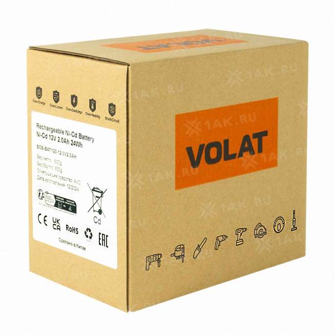 Аккумуляторы для электроинструмента BOSCH (2 Ач) 12 V Ni-Cd VT-BOS-BAT120-12.0V2.0AH 4