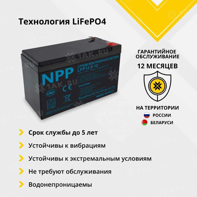 Аккумулятор NPP (12 Ач, 12.8 V)  арт.NSFD012Q20-LFP 2