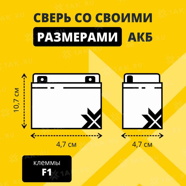 Аккумулятор ZUBR (4.5 Ач,4 V) AGM 47x47x102/107 мм 0.54 кг 3