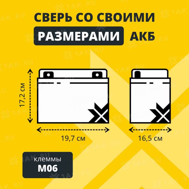 Аккумулятор ZUBR (45 Ач,12 V) AGM 197x165x172 мм 15 кг 4