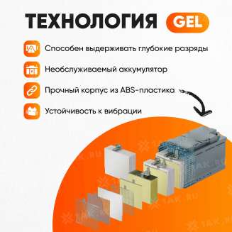 Аккумулятор VOLAT (7 Ач, 12 V) Обратная, R+ YTX7L-BS арт.YTX7L-BS(iGEL)Volat 7
