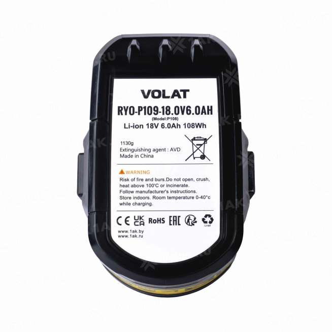 Аккумуляторы для электроинструмента RYOBI (6 Ач) 18 V Li-ion VT-RYO-P109-18.0V6.0AH 4
