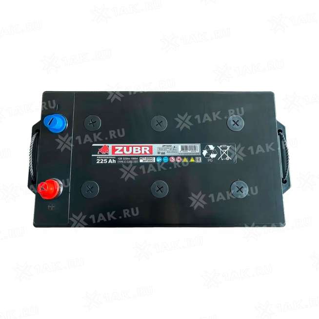 Аккумулятор ZUBR (225 Ач, 12 V) R+ Грузовая, Прямая D6 арт.ZPTC2254 0