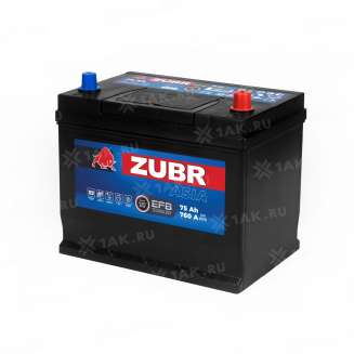Аккумулятор ZUBR EFB 75 Ач, 12 V Обратная, R+ D26 1