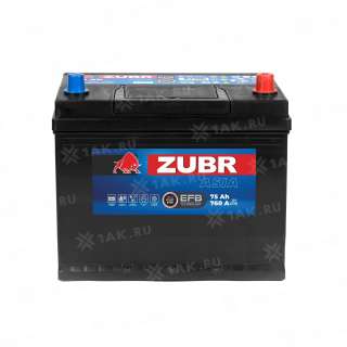 Аккумулятор ZUBR (75 Ач, 12 V) Обратная, R+ D26 арт.ZAE750 Аккумулятор ZUBR (75 Ач, 12 V) Обратная, R+ D26 арт.ZAE750