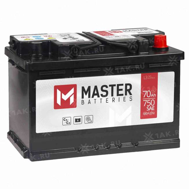Аккумулятор MASTER BATTERIES (70 Ач, 12 V) Обратная, R+ L3 арт.MB700 0