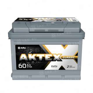 Аккумулятор AKTEX (60 Ач, 12 V) Прямая, L+ L2 арт.ATC 60-3-L