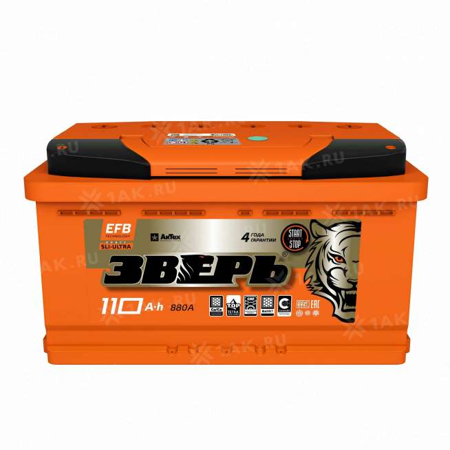 Аккумулятор ЗВЕРЬ EFB 110 Ач, 12 V Прямая, L+ L5 0