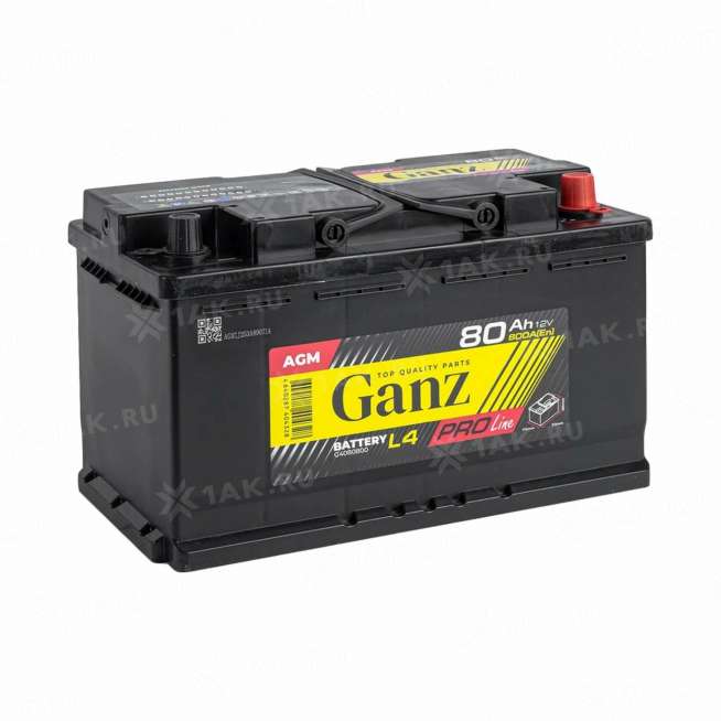 Аккумулятор GANZ (80 Ач, 12 V) Обратная, R+ L4 арт.G4080800 0