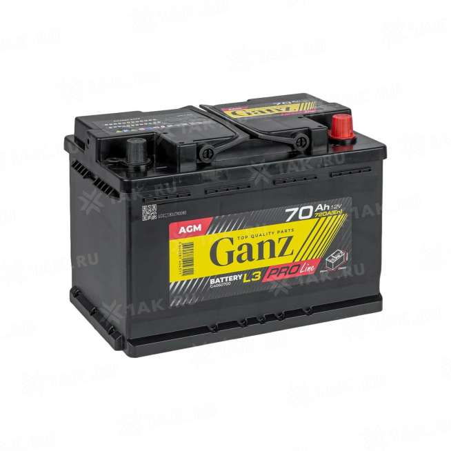 Аккумулятор GANZ (70 Ач, 12 V) Обратная, R+ L3 арт.G4060700 0