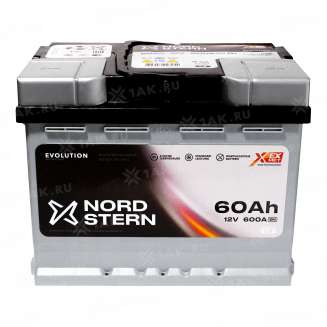 Аккумулятор NORDSTERN (60 Ач, 12 V) Обратная, R+ L2 арт.NS600S 0