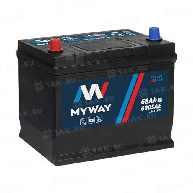 Аккумулятор MYWAY (68 Ач, 12 V) Прямая, L+ D26 арт.MW681JSU 0