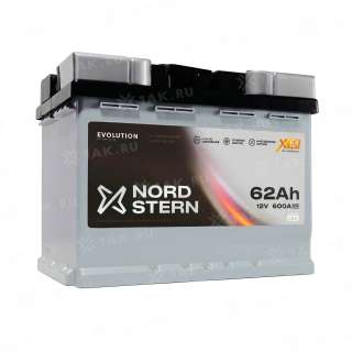 Аккумулятор NORDSTERN (62 Ач, 12 V) Обратная, R+ LB2 арт.NS620S
