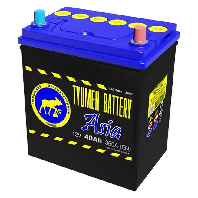 Аккумулятор ТЮМЕНЬ (40 Ач, 12 V) Обратная, R+ B19 арт.TNSa40.0 0